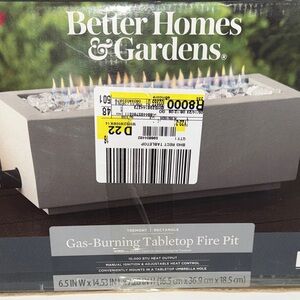 Better Homes & Gardens Gas Burning Tabletop Fire Pit rectangle with cover